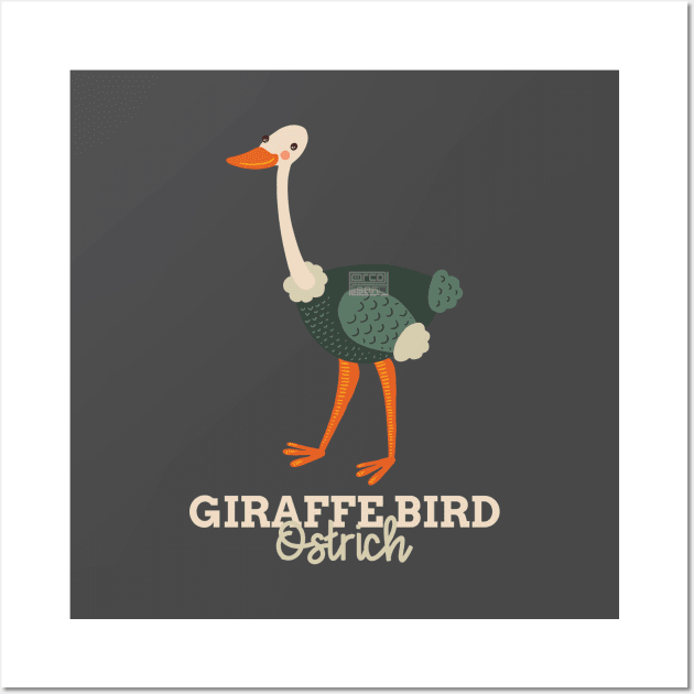 Funny Animal Name Meme Giraffe Bird OSTRICH Wall Art by porcodiseno